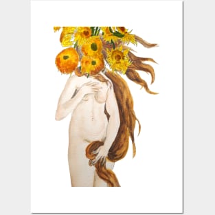 Venus and sunflower Posters and Art